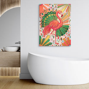 Flamingo Emerald Fan — flamingo emerald fan sq bathroom hotel 1port flush print