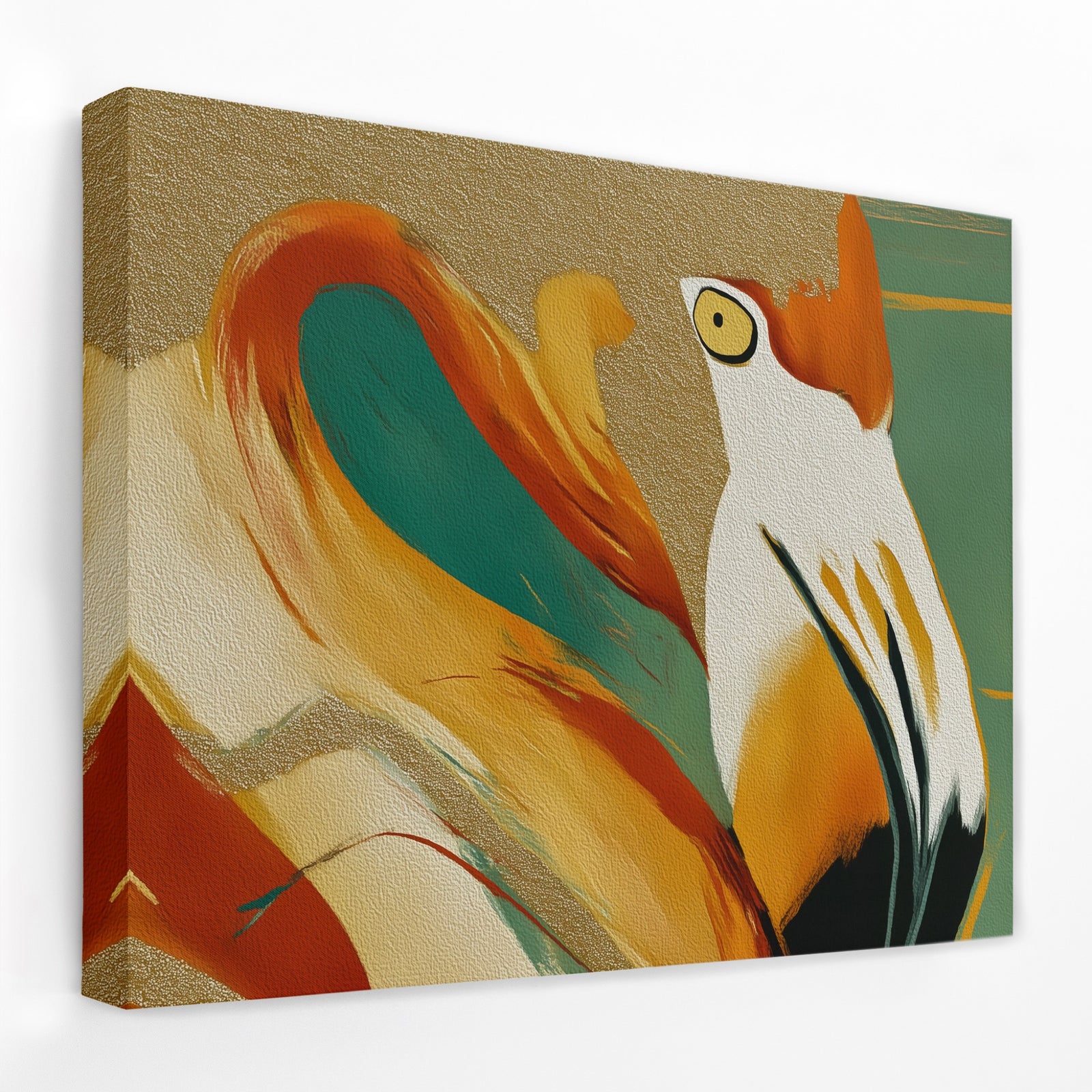 Flamingo Fragmented Stare canvas wall art