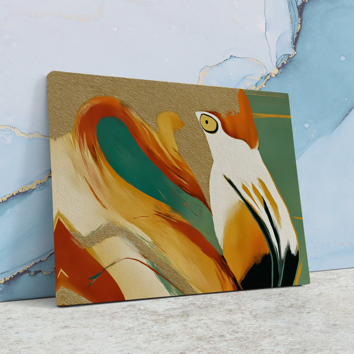 Flamingo Fragmented Stare — Flamingo Fragmented Stare Against Wall4x5 7