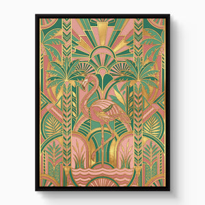 Flamingo Golden Paradise — flamingo golden paradise white studio framed black
