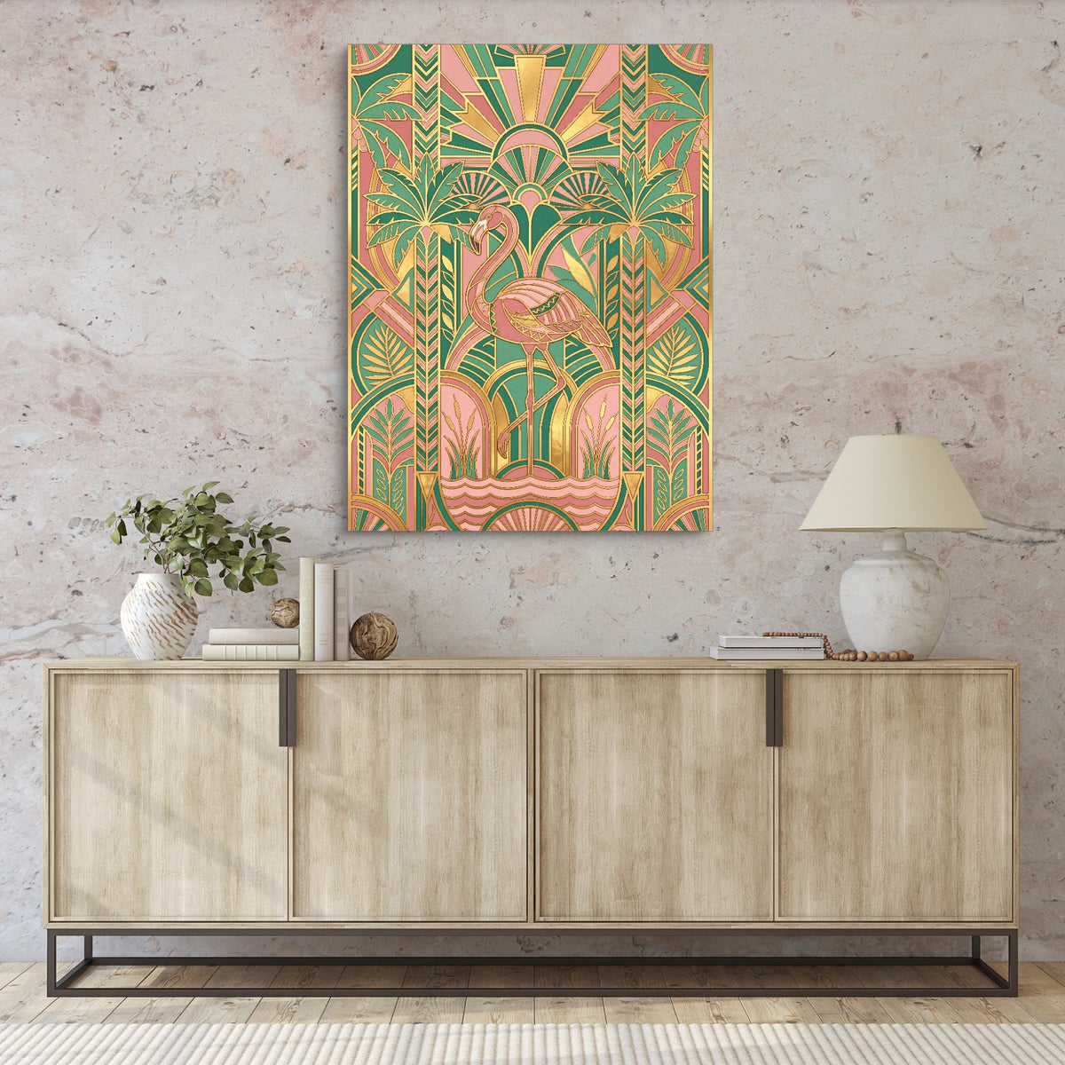 Flamingo Golden Paradise — flamingo golden paradise sq hallway granite wall 1port flush print
