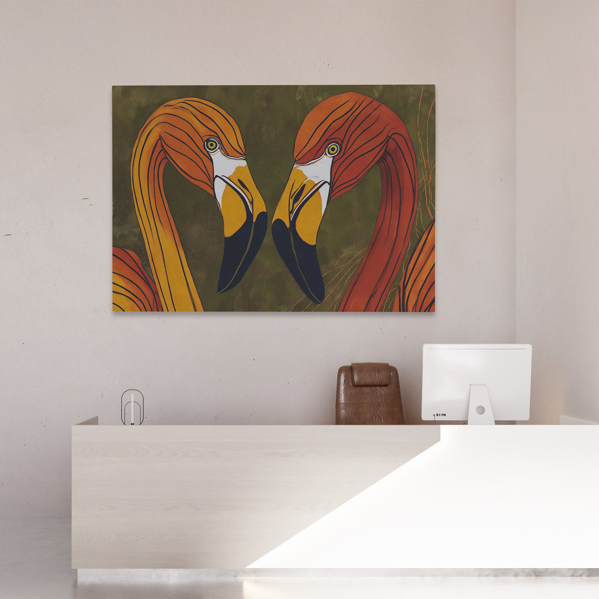 Flamingo Hearts United - Luxury Wall Art
