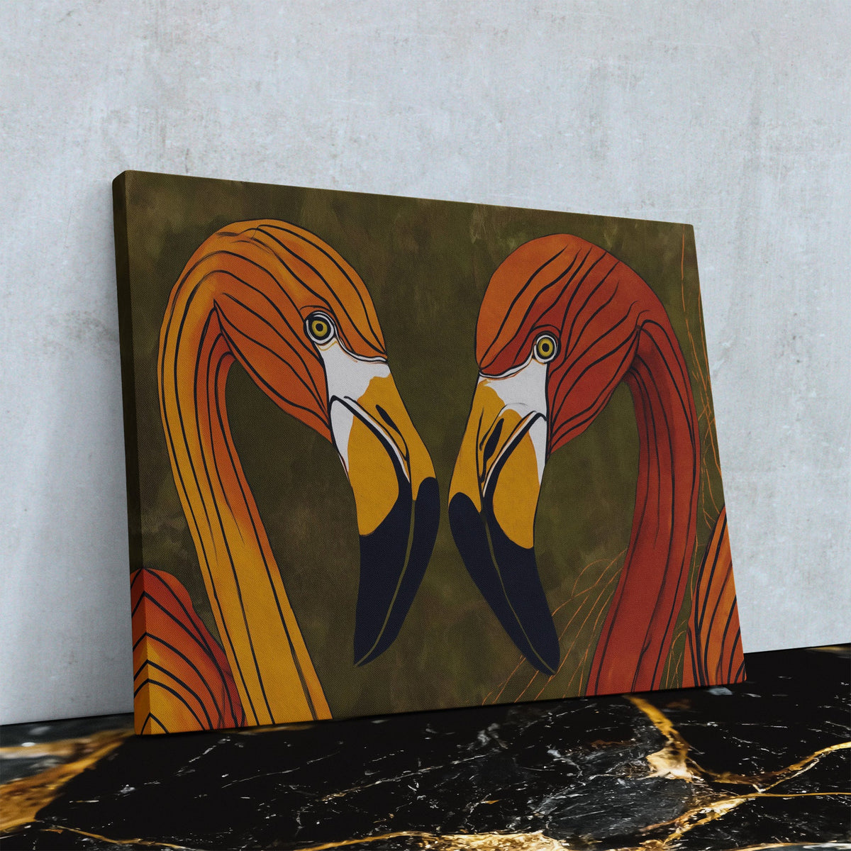 Flamingo Hearts United - Luxury Wall Art