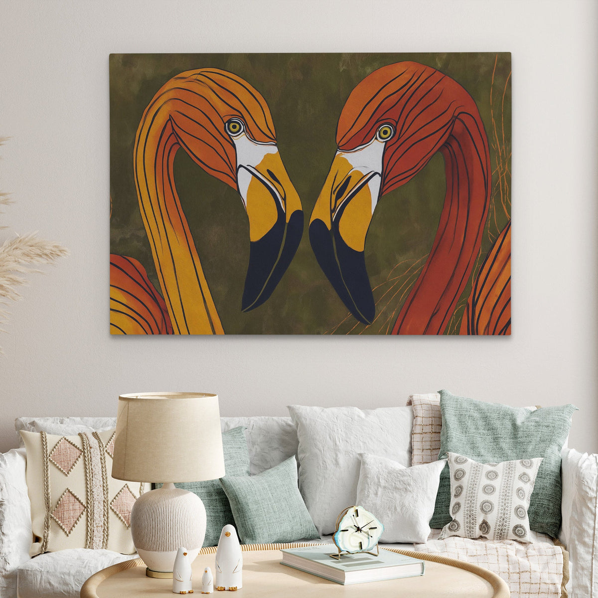Flamingo Hearts United - Luxury Wall Art