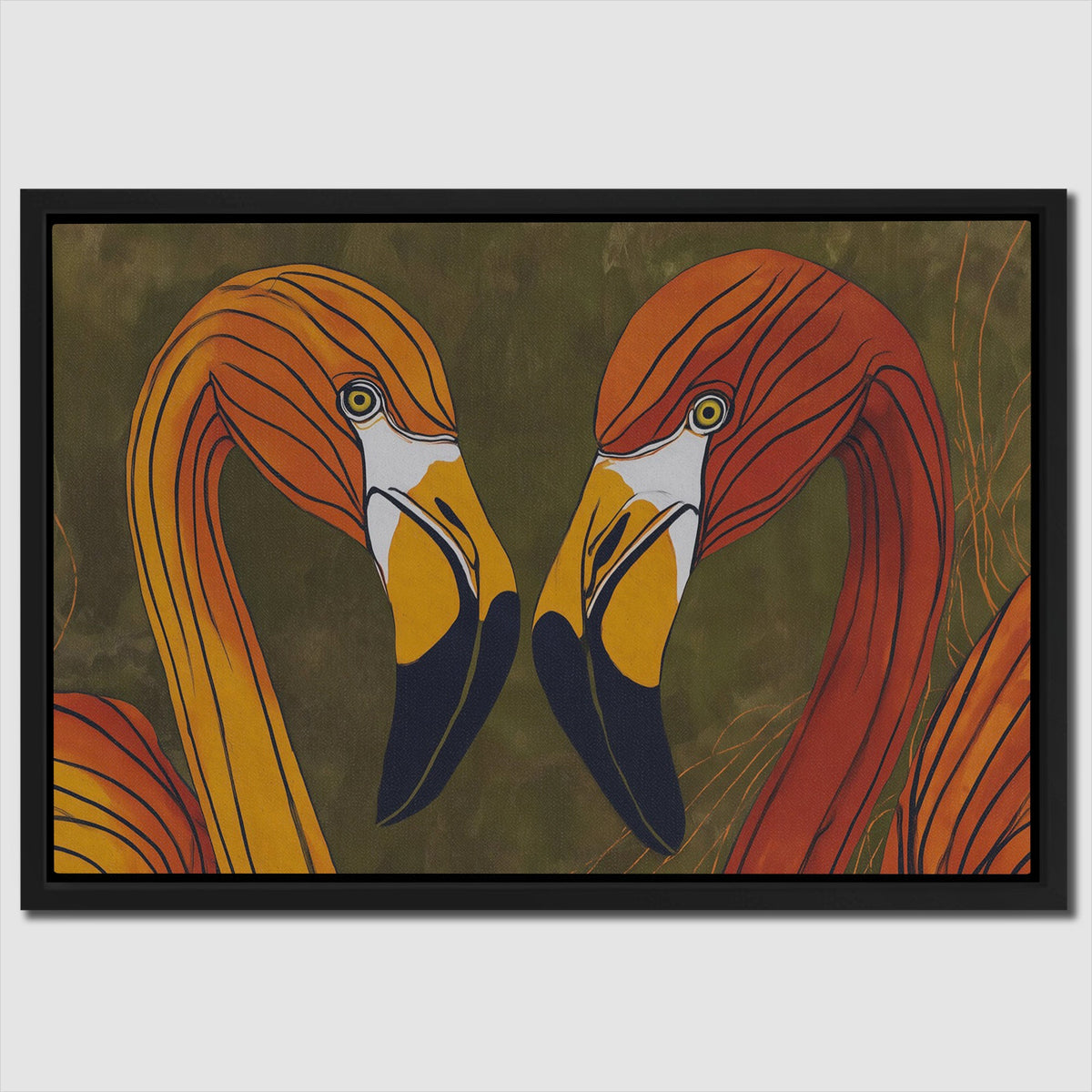 Flamingo Hearts United - Luxury Wall Art