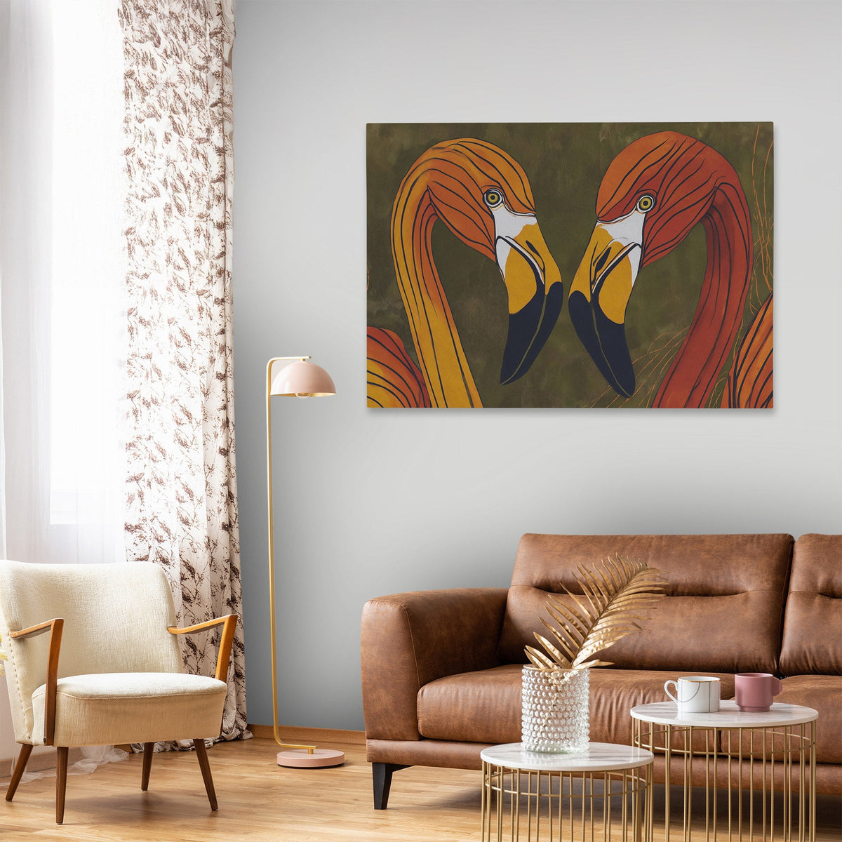 Flamingo Hearts United - Luxury Wall Art