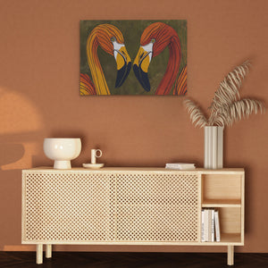 Flamingo Hearts United - Luxury Wall Art