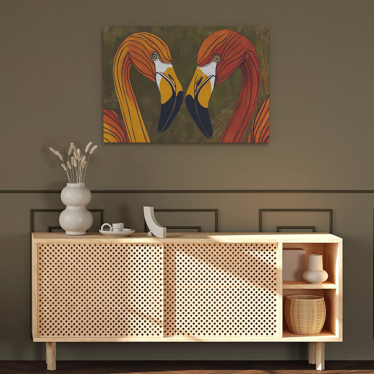 Flamingo Hearts United - Luxury Wall Art