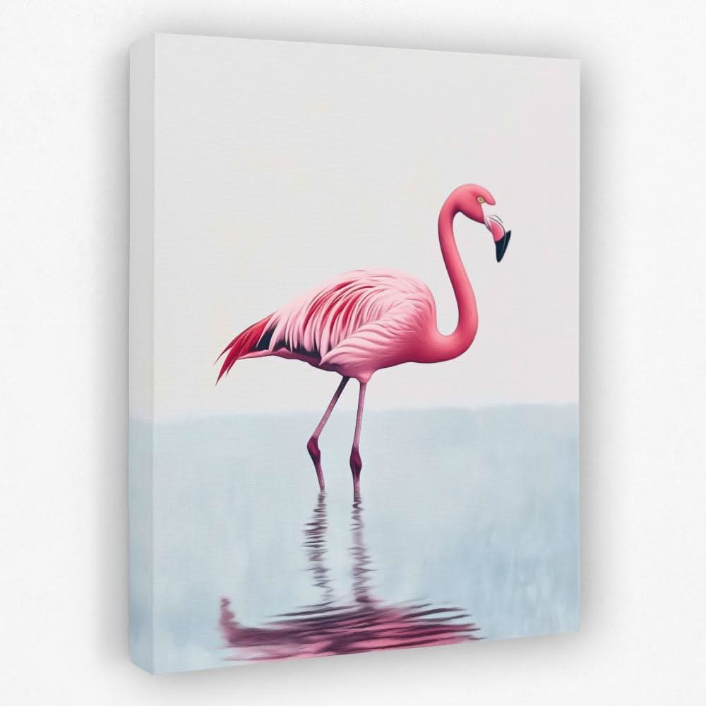 Flamingo Mirage - Bird Canvas Wall Art