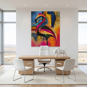 Flamingo Rust Silhouette — Flamingo Rust Silhouette White Bull Room Port 64