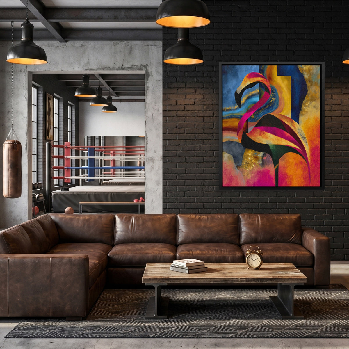 Flamingo Rust Silhouette — Flamingo Rust Silhouette Boxing Lab Port 40