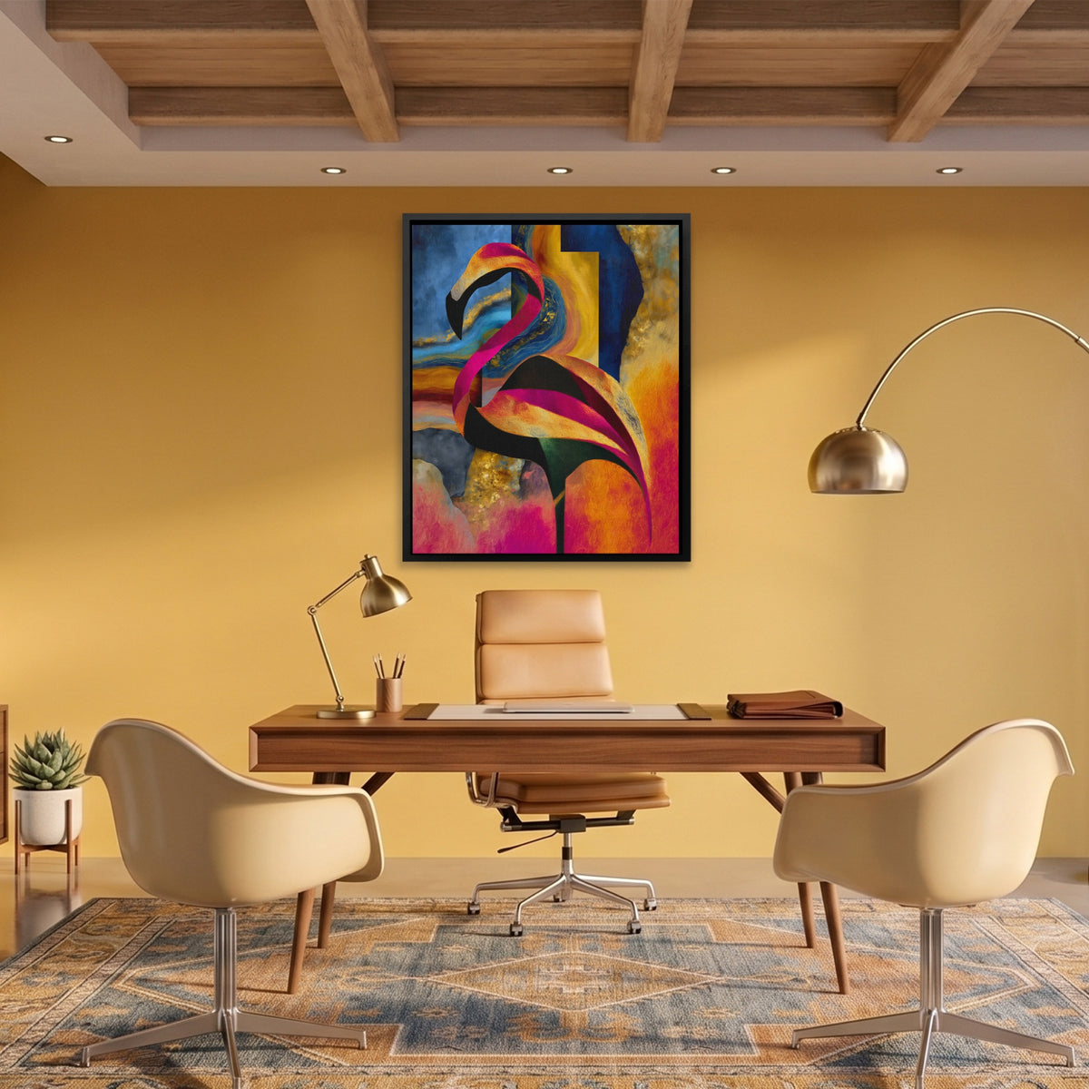 Flamingo Rust Silhouette — Flamingo Rust Silhouette Fun Office Port 160