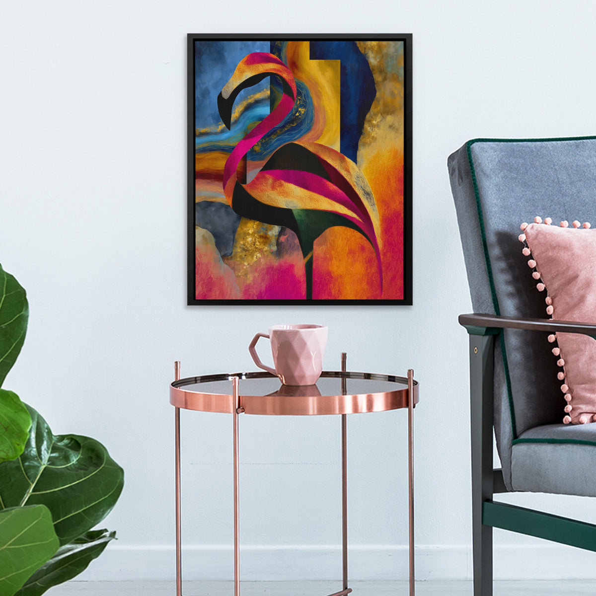 Flamingo Rust Silhouette — Flamingo Rust Silhouette Pink Cup 232