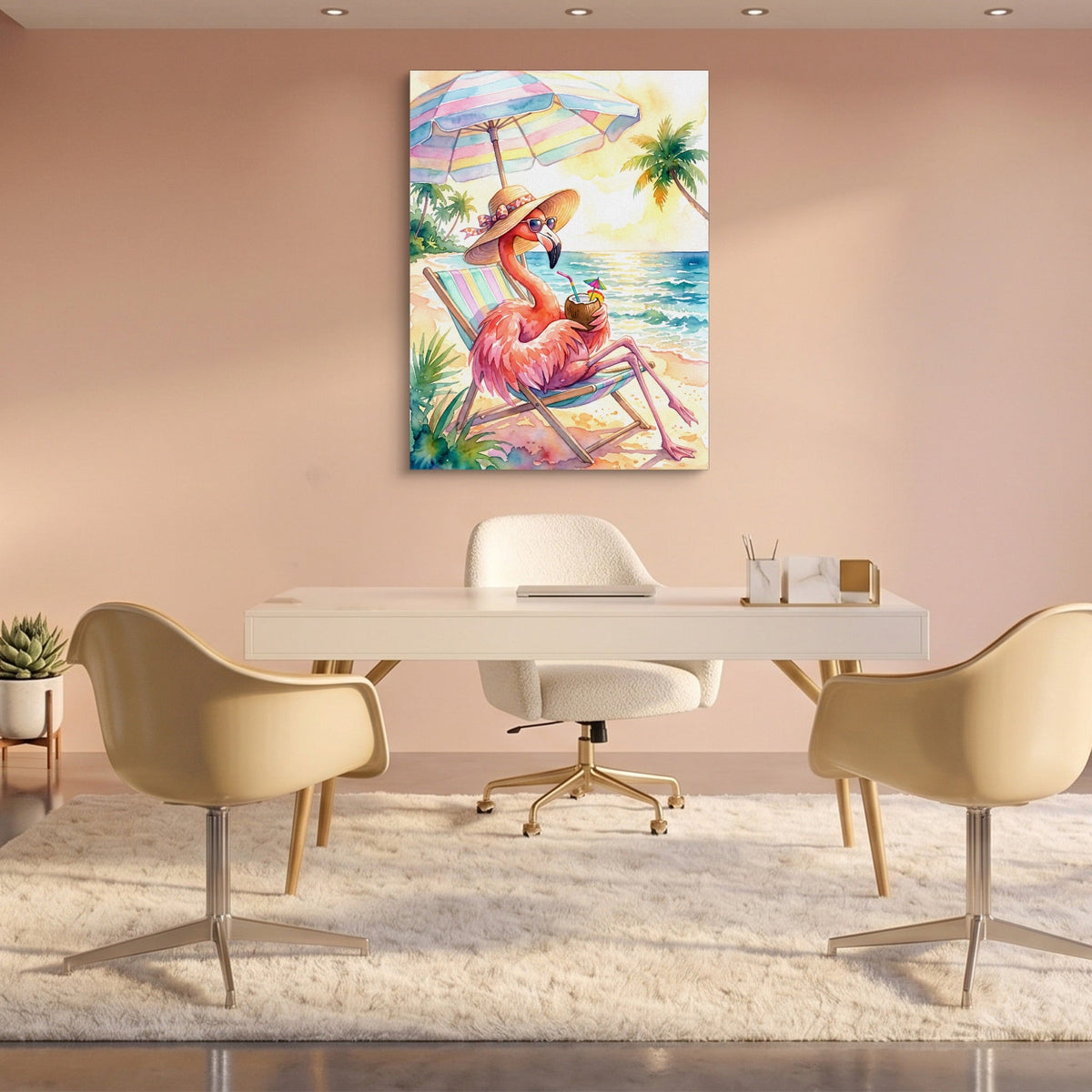 Flamingo Siesta - Luxury Wall Art