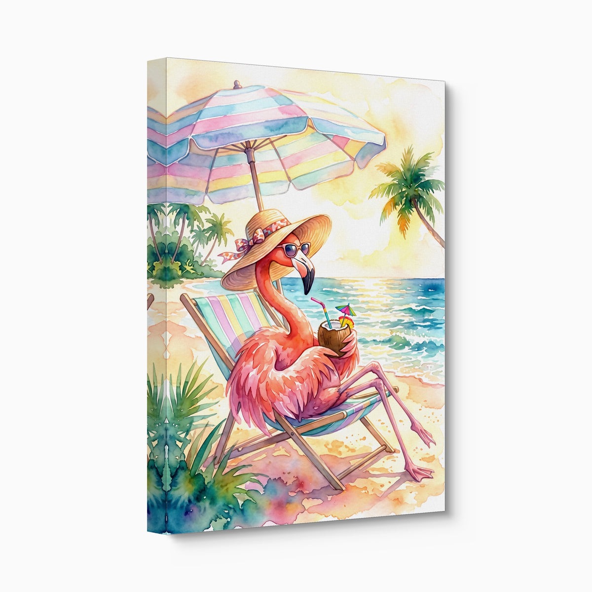Flamingo Siesta — flamingo siesta angled flush print
