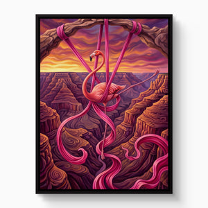 Flamingo Suspended — flamingo suspended white studio framed black