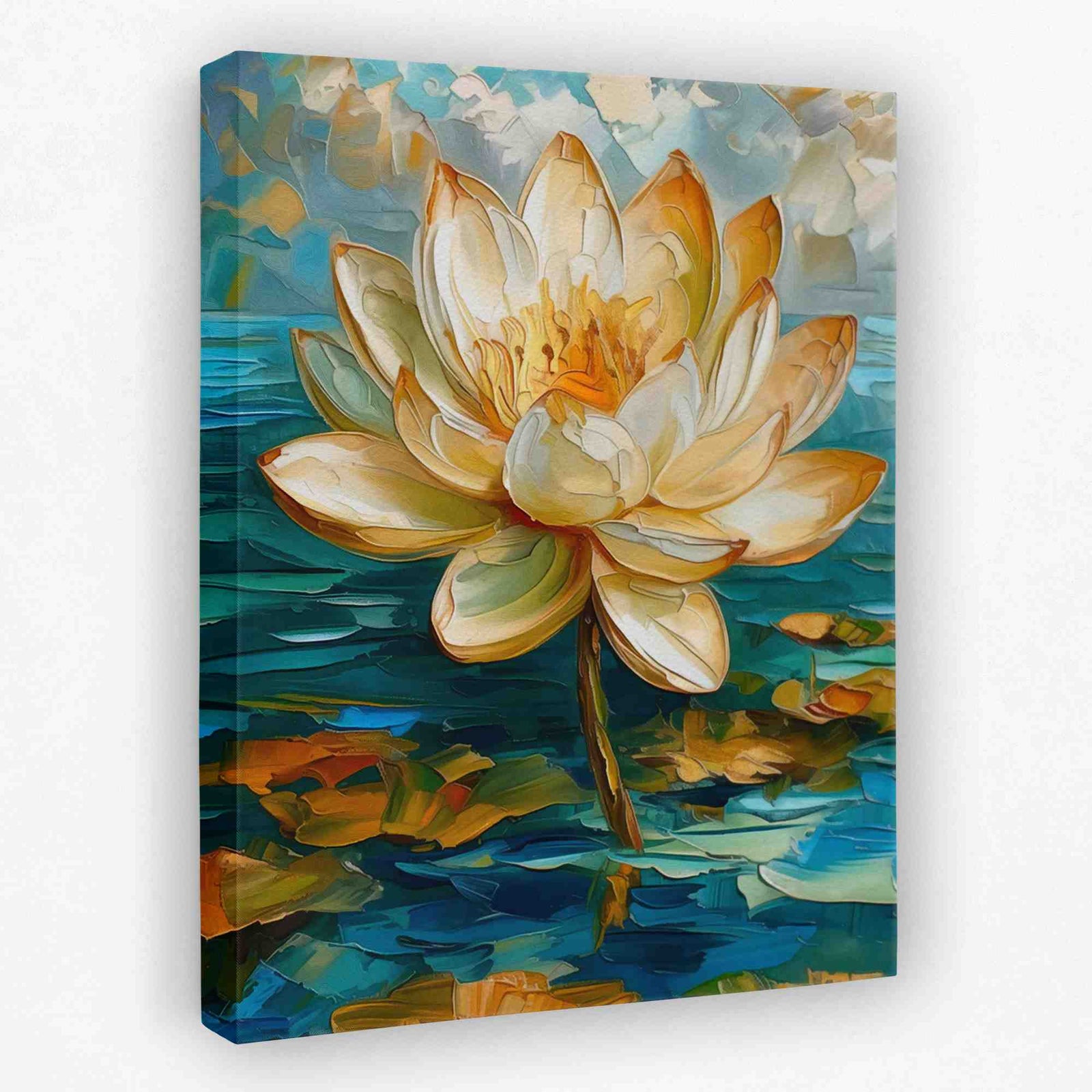 Floating Lotus - Floral Canvas Wall Art