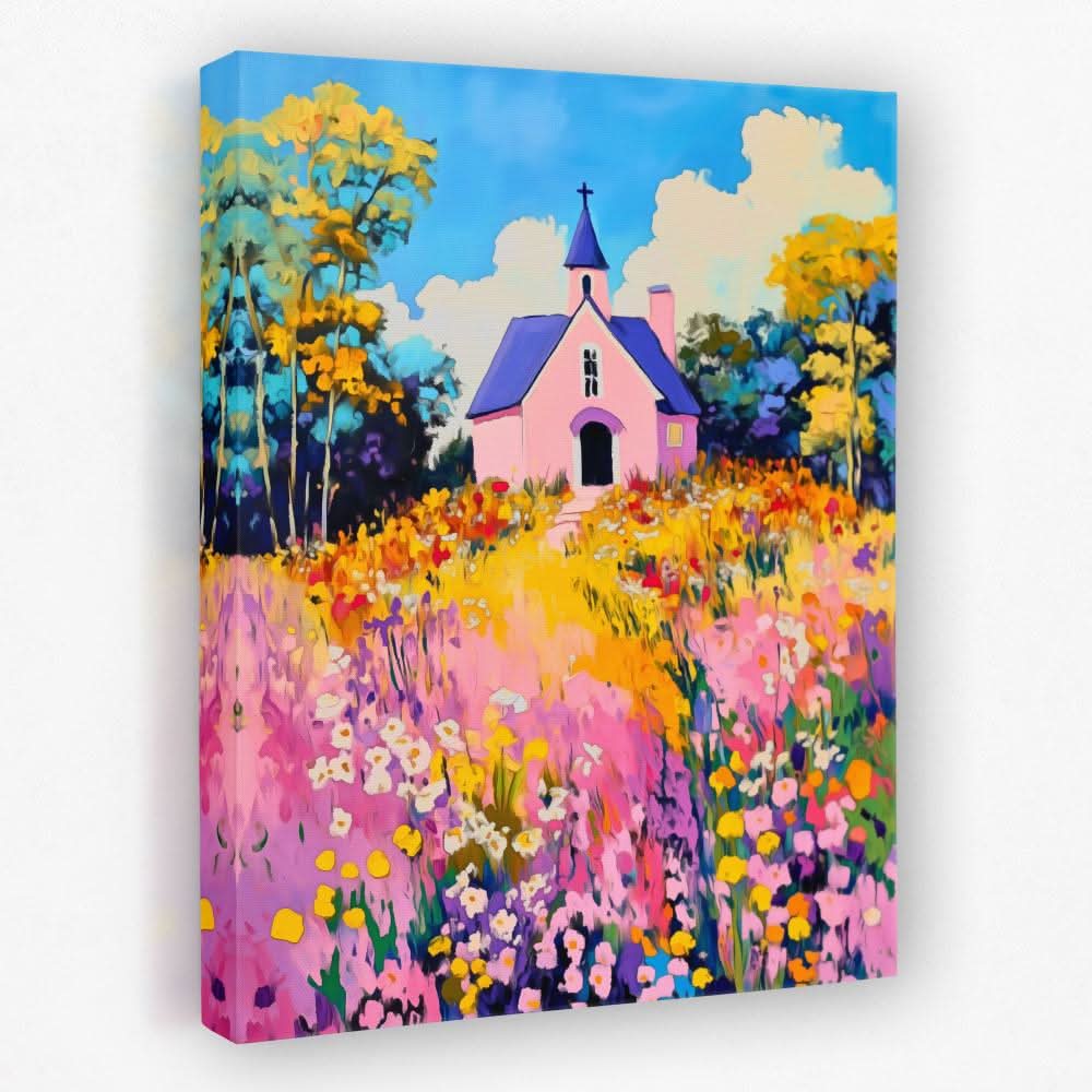 Floral Chapel Charm - Country and Farm Canvas Wall Art