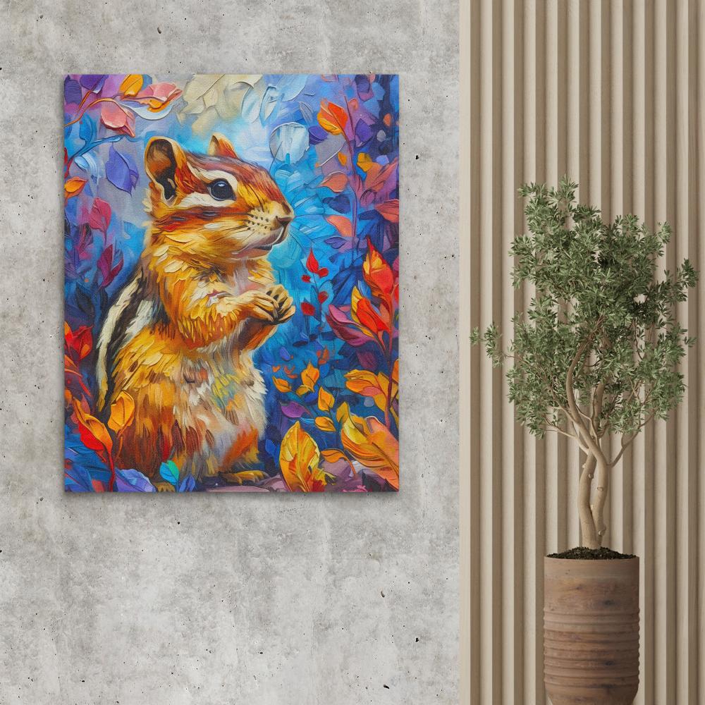 Floral Chipmunk - Luxury Wall Art