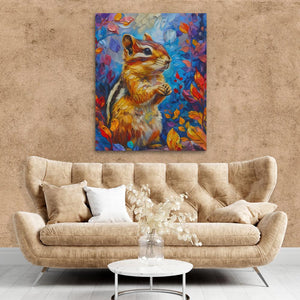 Floral Chipmunk - Luxury Wall Art