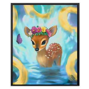 Floral Fawn Fantasy - Luxury Wall Art