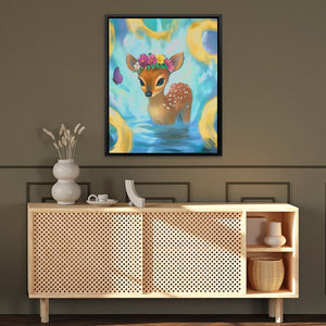 Floral Fawn Fantasy - Luxury Wall Art
