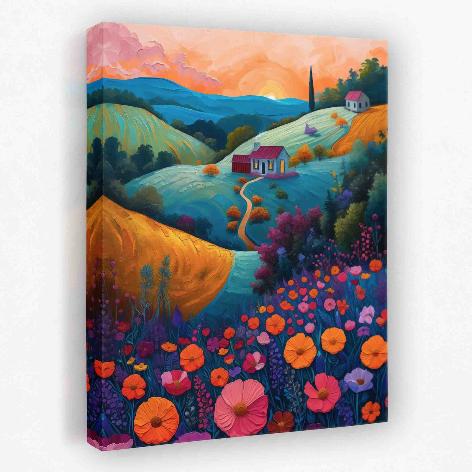 Floral Fields - Country and Farm Canvas Wall Art
