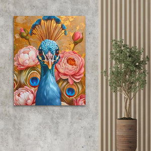 Floral Gold Peacock - Luxury Wall Art