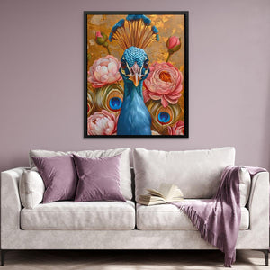 Floral Gold Peacock - Luxury Wall Art