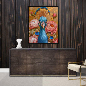 Floral Gold Peacock - Luxury Wall Art