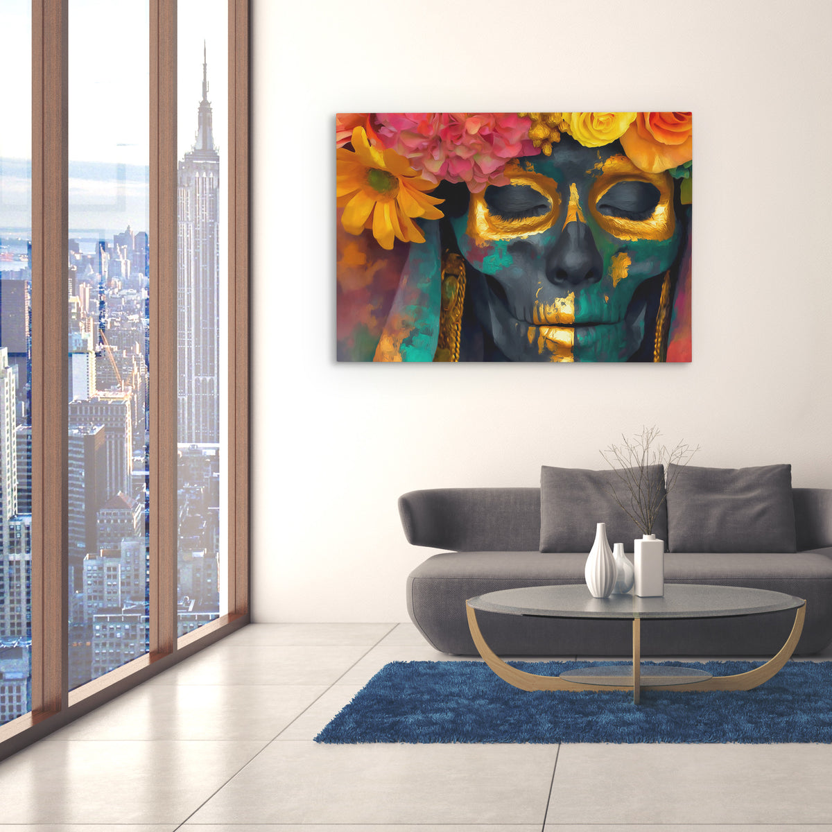 Floral Skull Celebration - Luxury Wall Art