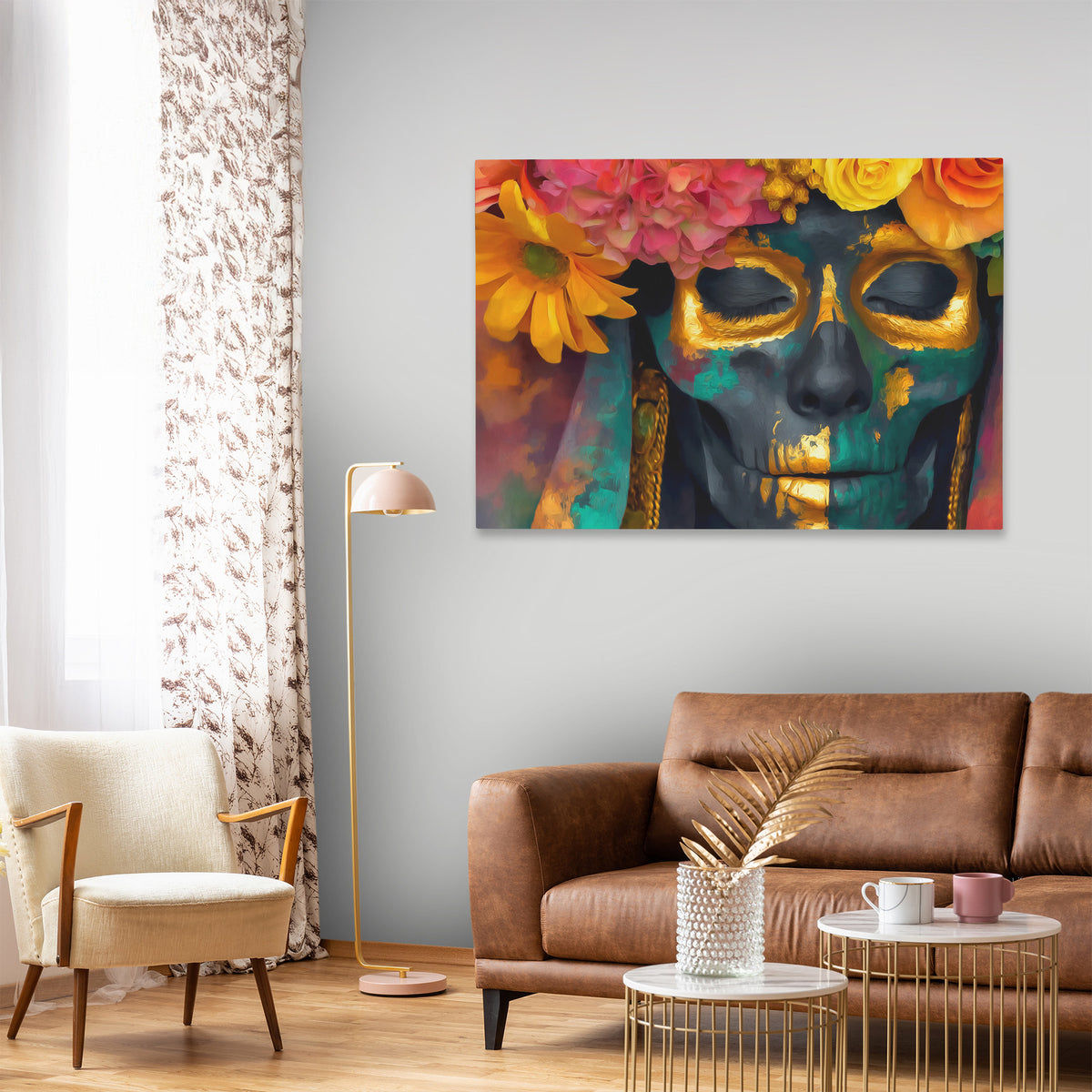 Floral Skull Celebration - Luxury Wall Art