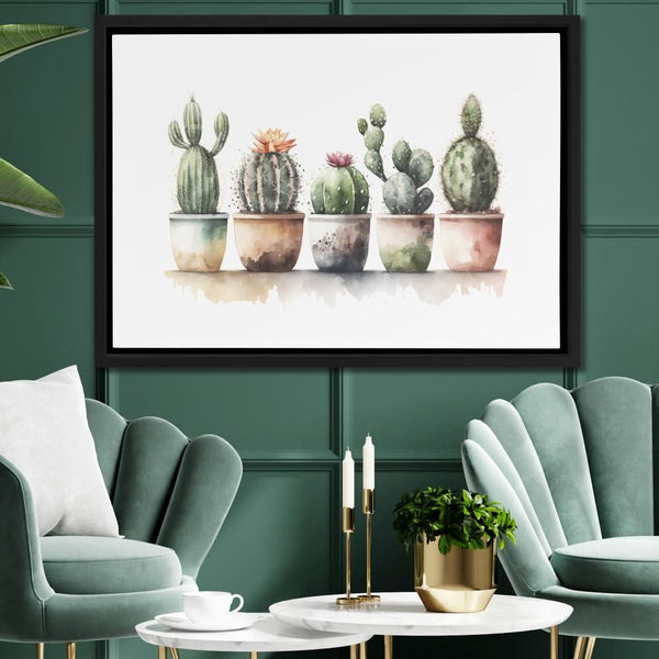 Flowering Cacti in a room