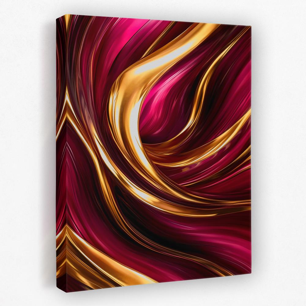 Flowing Gold and Pink - Luxury Wall Art