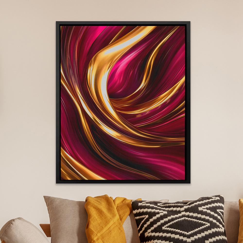 Flowing Gold and Pink - Luxury Wall Art