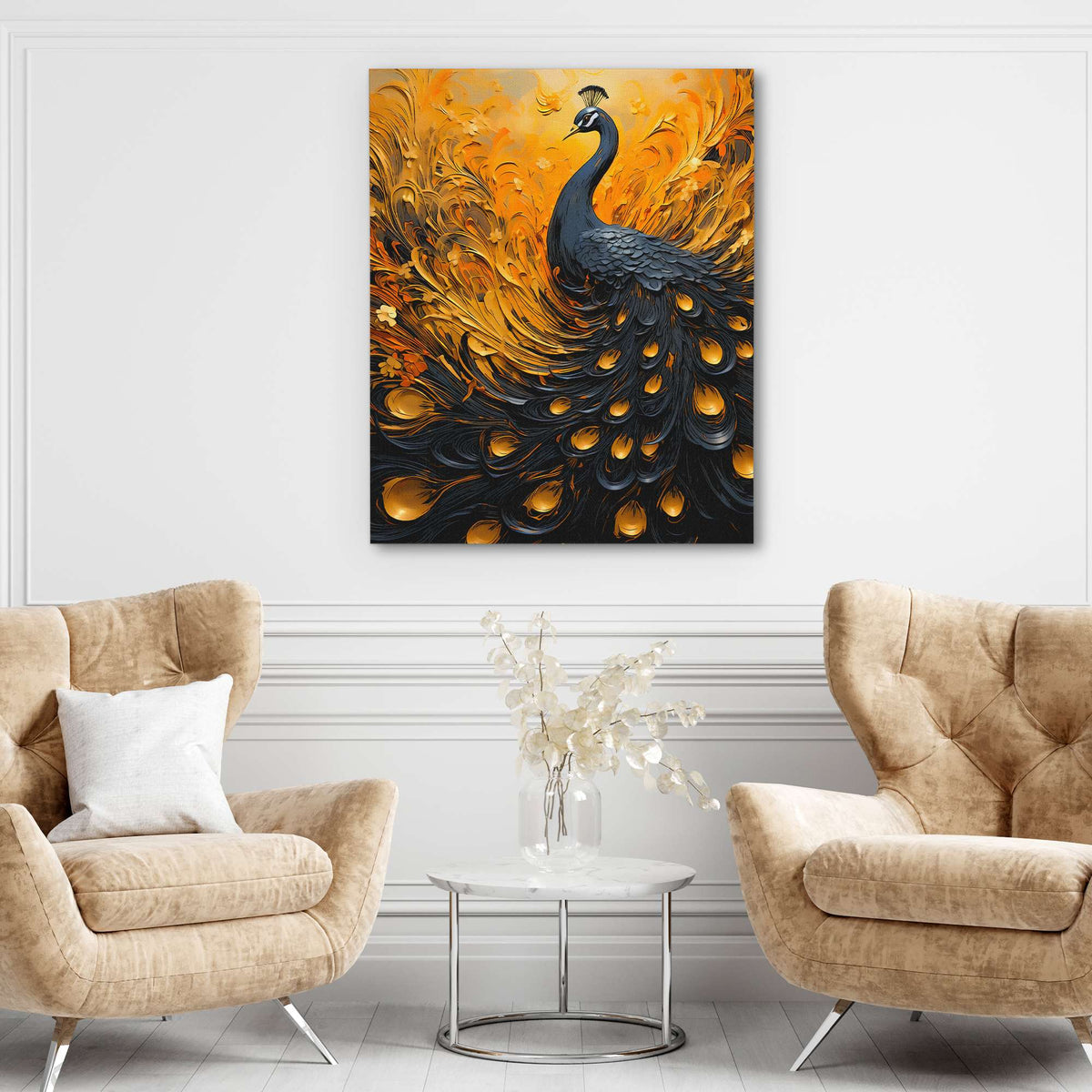Flowing peacock - Luxury Wall Art