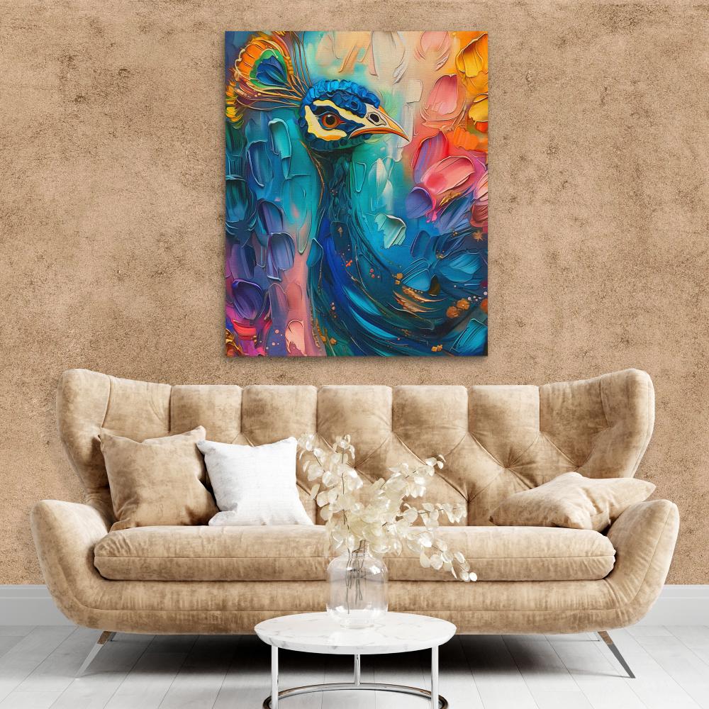 Flowing Rainbow Peacock - Luxury Wall Art