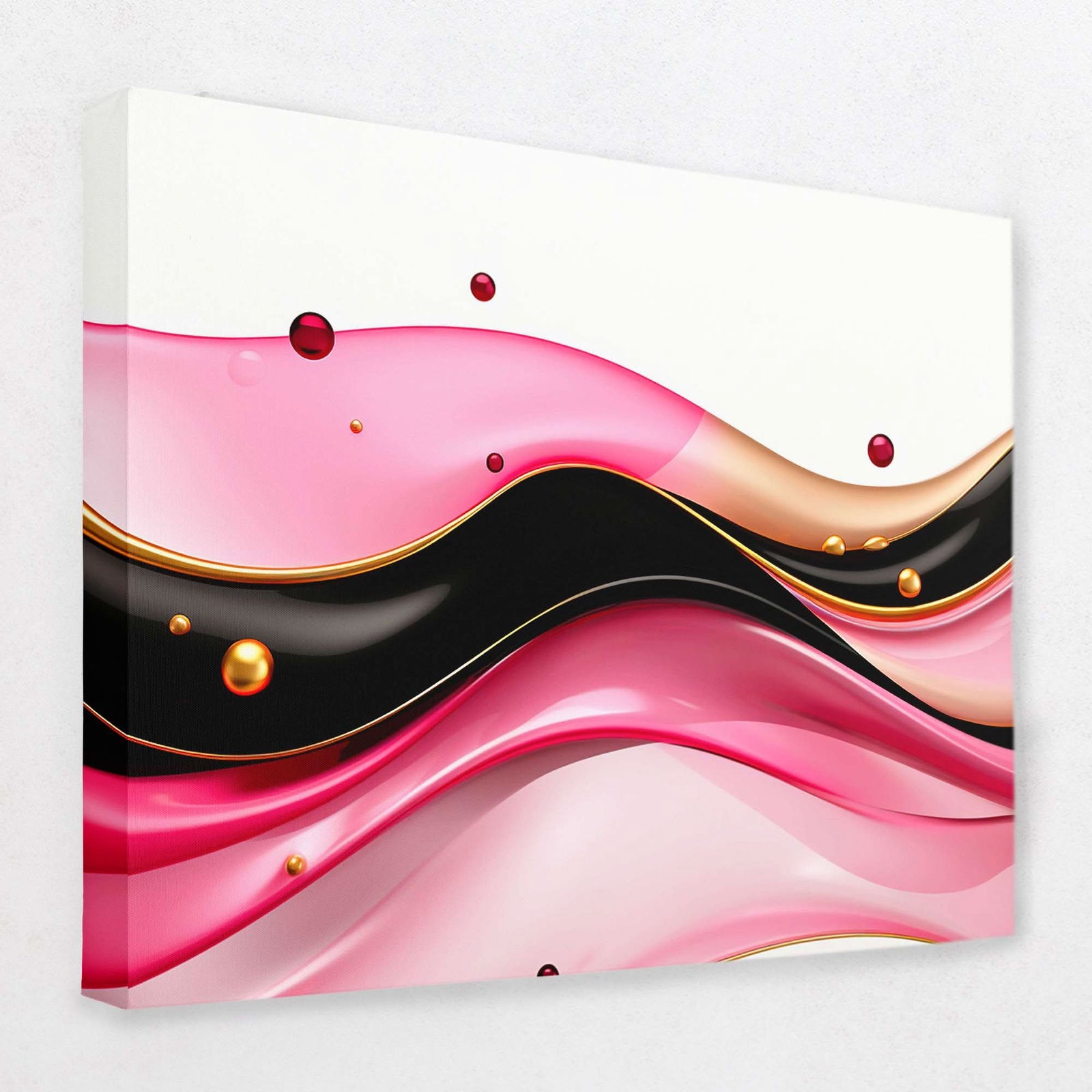 Fluid Pink River - Horizontal Canvas Wall Art