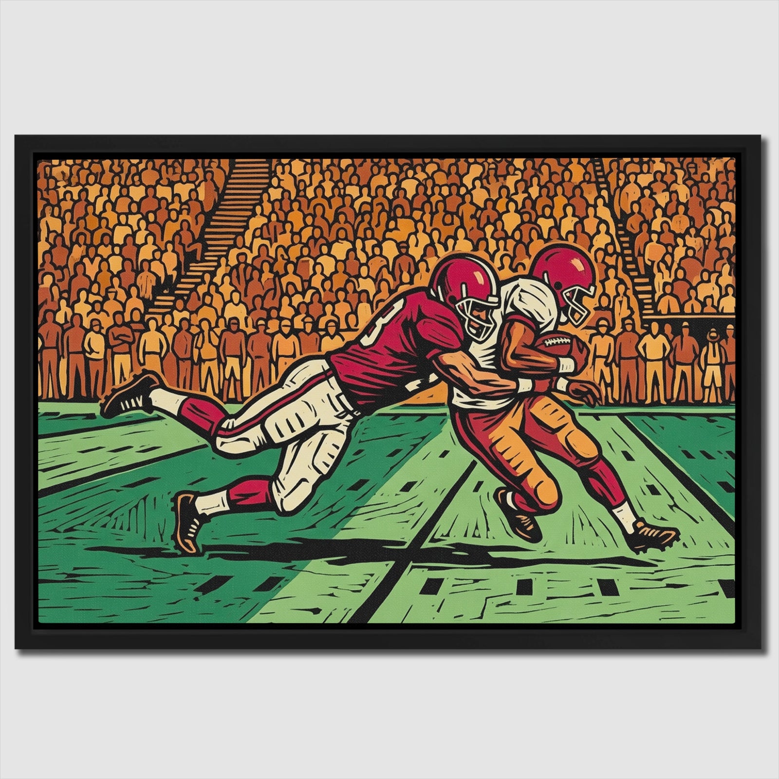 Football Players Collide — Football Players Collide Close Up Landscape 14