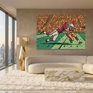 Football Players Collide — Football Players Collide White Gold Lux Land 190