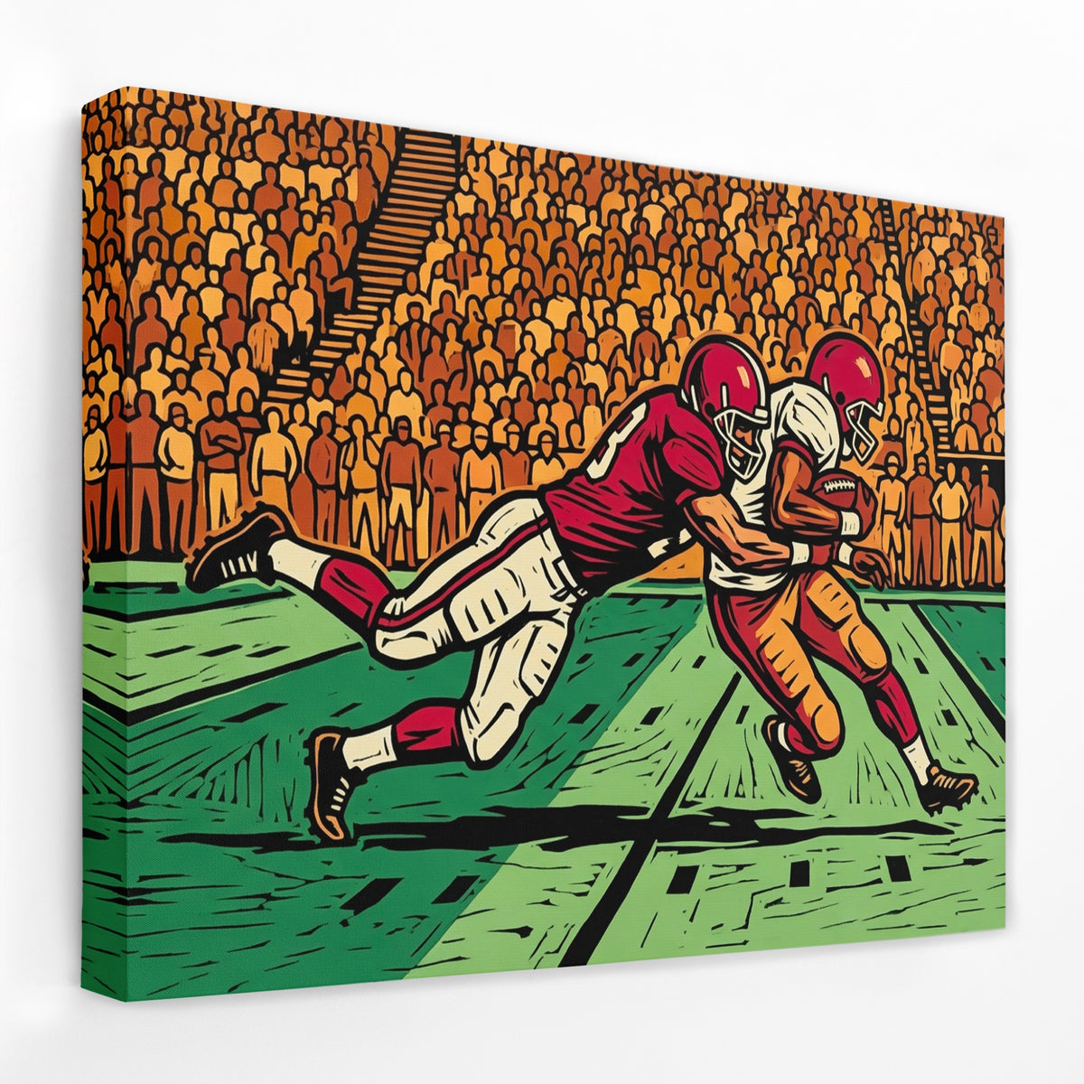 Football Players Collide — Football Players Collide Landscape   Side View   Mirror Wrap 78