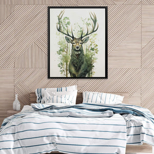 Forest Green Deer - Luxury Wall Art