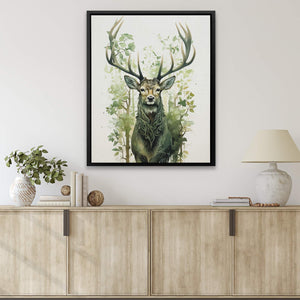 Forest Green Deer - Luxury Wall Art