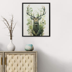 Forest Green Deer - Luxury Wall Art