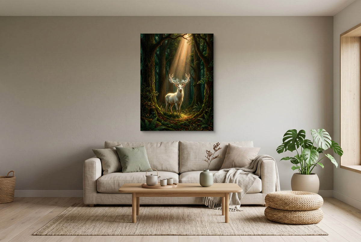 Forest Light — forest light living room interior view 2 1port flush print