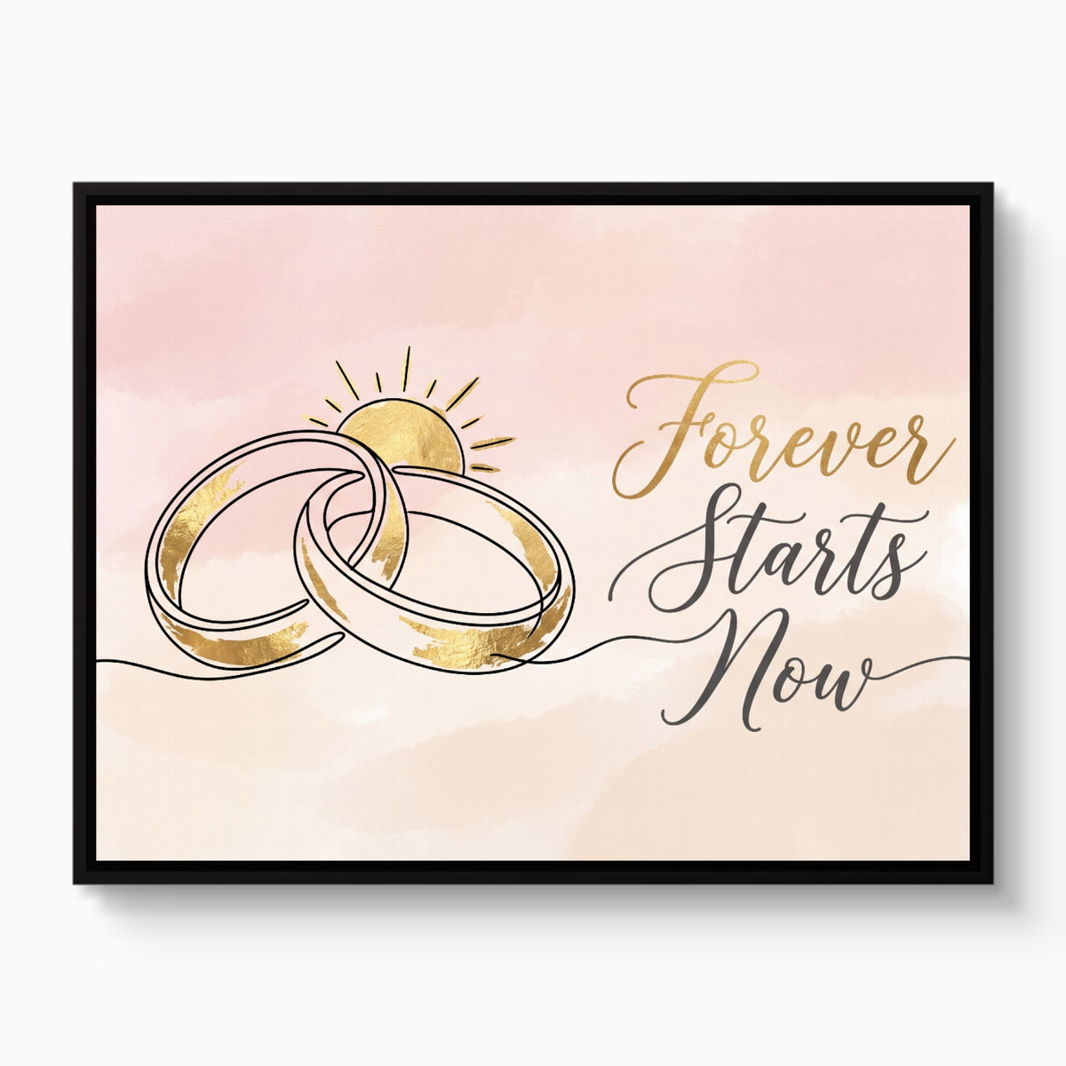Forever Starts Now Rings — forever starts now rings white studio framed black