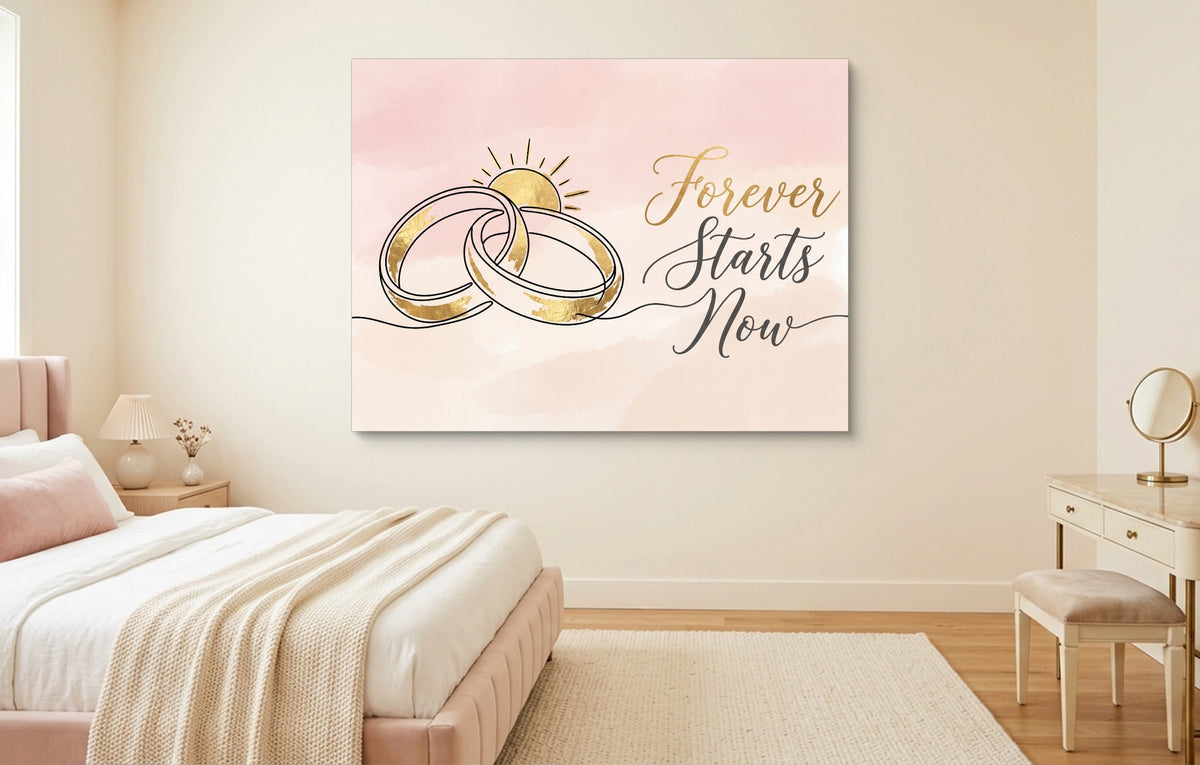 Forever Starts Now Rings — forever starts now rings pastel feminine bedroom 1land flush print