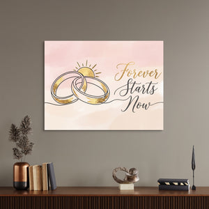 Forever Starts Now Rings — forever starts now rings sq office desk wall 1land flush print