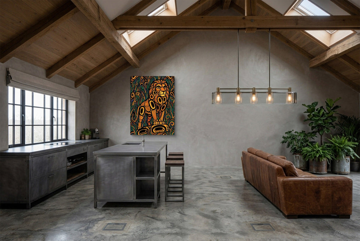 Formline Lion - Luxury Wall Art