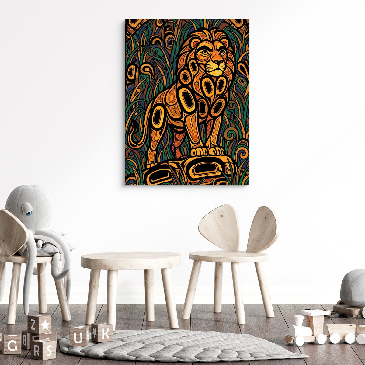 Formline Lion — formline lion sq kids room 1 1port flush print